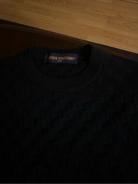 Louis Vuitton Black Textured Crewneck Sweater